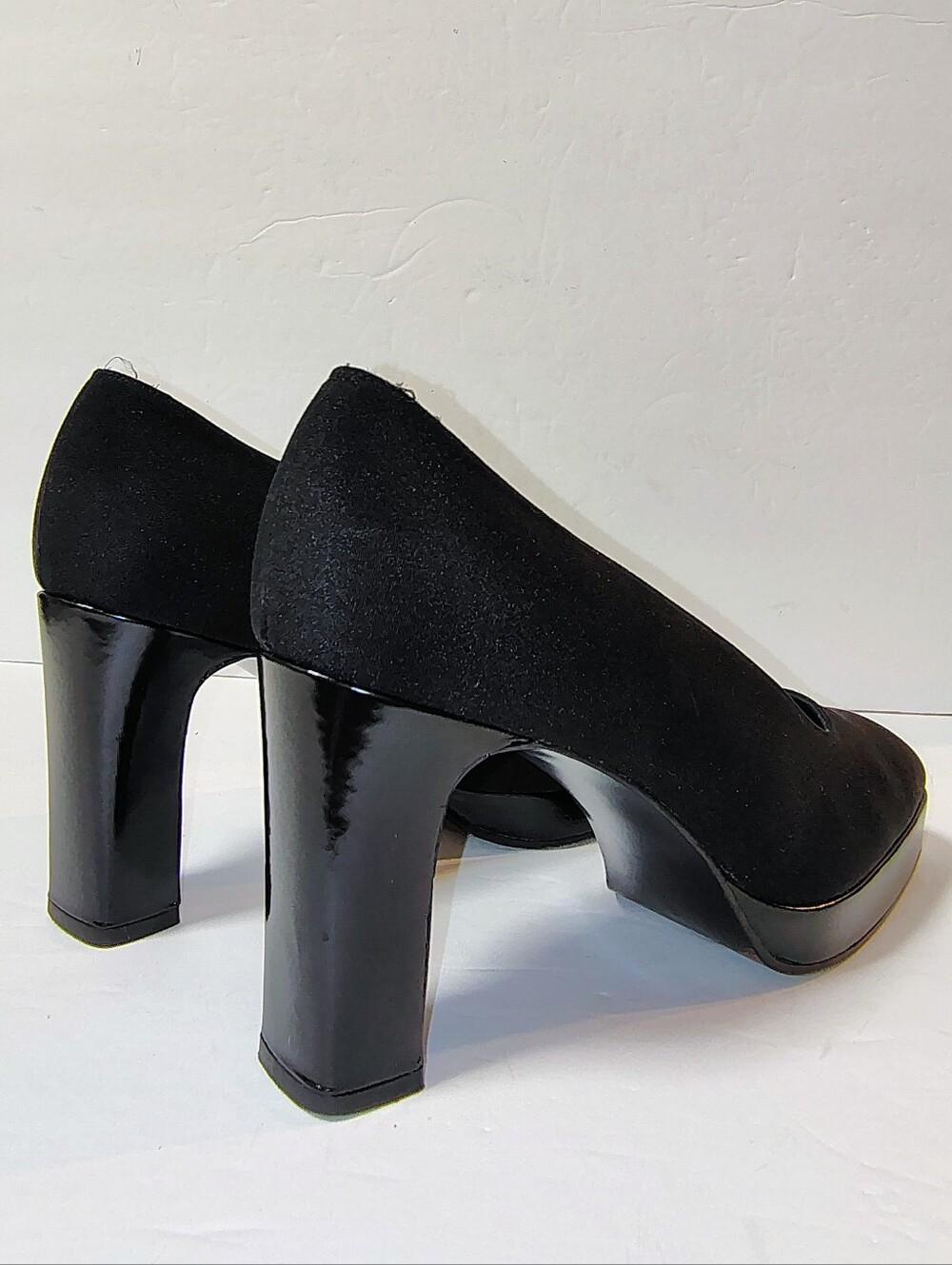 Stuart Weitzman Russell & Bromley Black Suede Leather Platform High Heel Pumps - Picture 4 of 9